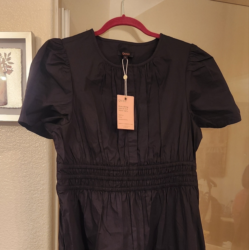 Quince 100% Organic Cotton Poplin Tiered Maxi Dress